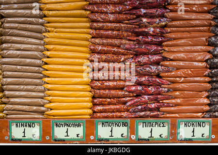 Greece, Central Greece Region, Athens, Central Market, spices Stock Photo