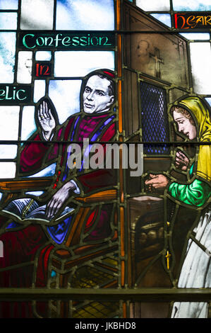 USA, Pennsylvania, Philadelphia, Shrine of Saint John Neumann, shrine of first US Catholic saint, stained glass windows Stock Photo