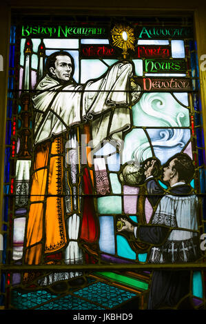 USA, Pennsylvania, Philadelphia, Shrine of Saint John Neumann, shrine of first US Catholic saint, stained glass windows Stock Photo