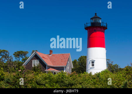 USA, Massachusetts, Cape Cod, Eastham, Nauset Light, Lighthouse Stock Photo