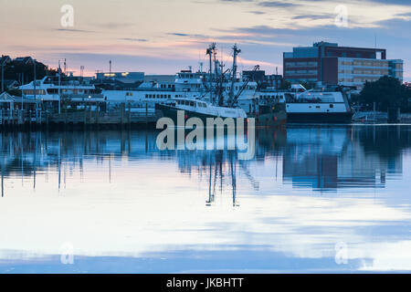 USA, Massachusetts, Cape Cod, Hyannis, Hyannis Inner Harbor, Dawn Stock Photo