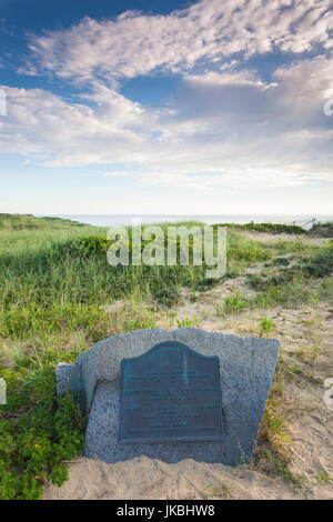USA, Massachusetts, Cape Cod, Wellfleet, Marconi Beach, Marconi Station Site, site of the First US transatlantic cable Telegraph Station, 1902 Stock Photo