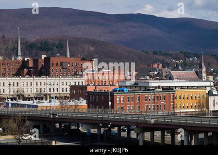 USA, Massachusetts, North Adams, elevated Town view