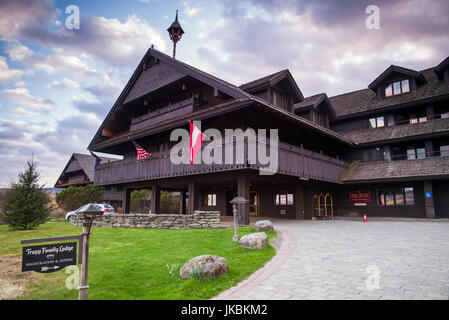 USA, Vermont, Stowe, Trapp Family Lodge, hotel owned by the von Trapp Family Stock Photo