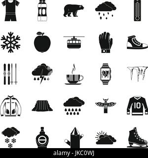 Outdoor icons set, simple style Stock Vector