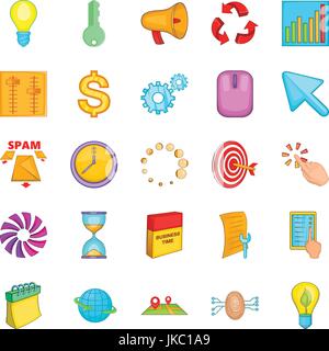 Idea icons set, cartoon style Stock Vector