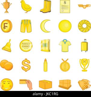 European sign icons set, cartoon style Stock Vector