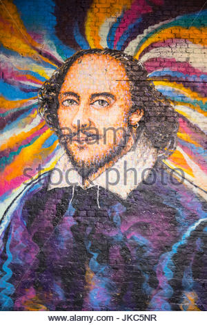 Graffiti Street Art Painting of William Shakespeare in Clink Street ...