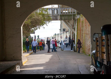 Tourists visiting Alcatraz penitentiary, San Francisco, California, USA Stock Photo