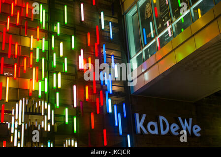 Germany, Berlin, Charlottenburg, KaDeWe Department Store, neon sign