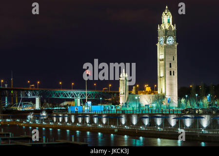 Canada, Quebec, Montreal, Old Port clocktower, evening Stock Photo
