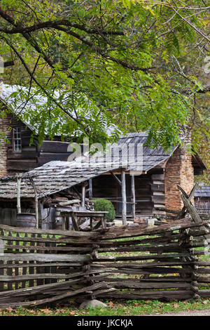 USA, North Carolina, Great Smoky Mountains National Park, Mountain Farm Museum, autumn Stock Photo