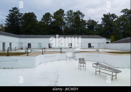 USA, Georgia, Warm Springs, Historic Pools Complex, hydro-therapy pools used by FDR and others, exterior Stock Photo
