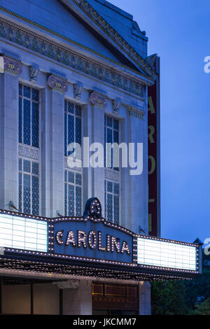 USA, North Carolina, Greensboro, marquee of the Carolina Theater, dusk Stock Photo