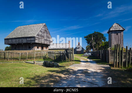 USA, Georgia, Darien, Fort King George State Historic Site, first English settlement in Georgia, 1721-1727 Stock Photo