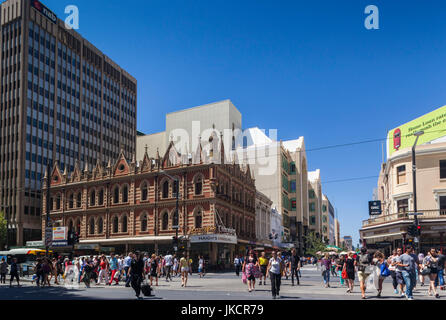 Australia, South Australia, Adelaide, corner of Rundle Streel Mall and King William Streets Stock Photo