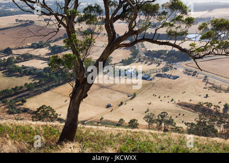 Australia, Victoria, VIC, Buninyong, elevated view of landscape from Mount Buninyong Stock Photo