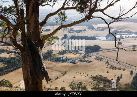 Australia, Victoria, VIC, Buninyong, elevated view of landscape from Mount Buninyong Stock Photo