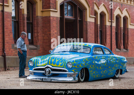 Australia, Victoria, VIC, Castlemaine, Streetrod Centre of Australia, 1949 Ford hot rod Stock Photo