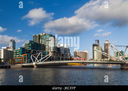 Australia, Victoria, VIC, Melbourne, South Wharf, Seafarers Bridge, Yarra River Stock Photo