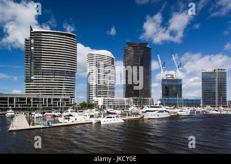 Australia, Victoria, VIC, Melbourne, South Wharf, Yarra's Edge Marina development Stock Photo