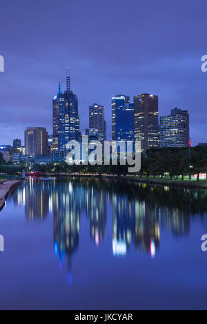 Australia, Victoria, VIC, Melbourne, skyline along Yarra River, dawn Stock Photo
