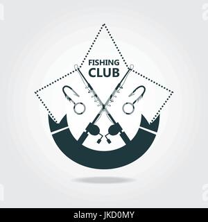 emblem related with fishing club Stock Vector