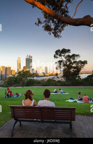 Australia, Western Australia, Perth, people in Kings Park, late afternoon, NR Stock Photo