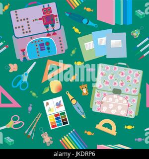 seamless school pattern Stock Vector