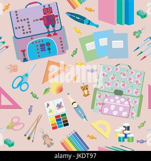 seamless school pattern Stock Vector