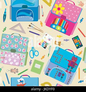 seamless school pattern Stock Vector