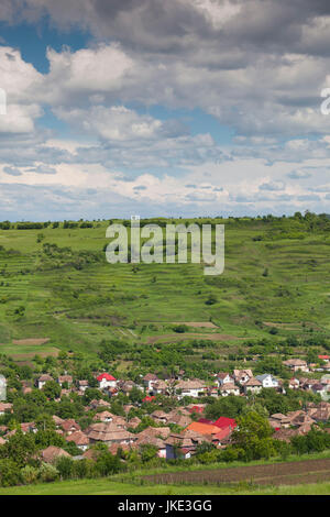 Romania, Transylvania, Iernut, elevated village view Stock Photo