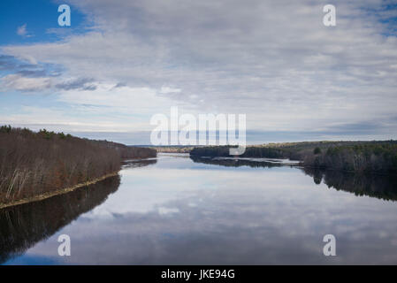 USA, Maine, Richmond, elevated view of the Kennebec River Stock Photo