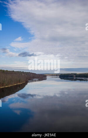 USA, Maine, Richmond, elevated view of the Kennebec River Stock Photo