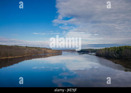 USA, Maine, Richmond, elevated view of the Kennebec River Stock Photo