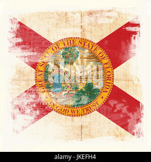 National Flag of Florida (USA) created in grunge style Stock Photo