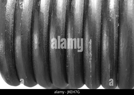 dumbbells macro shot, Bodybuilding weights for muscle building Stock Photo