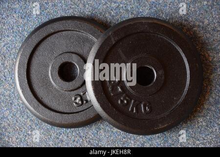 Bodybuilding weights for muscle building Stock Photo