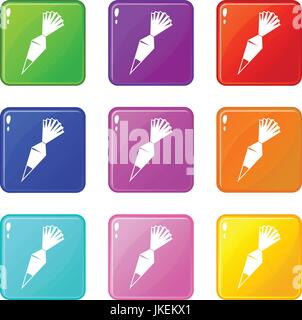 Cotton icing bag set 9 Stock Vector