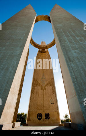 Egypt, Assuan, Russian-Egyptian Friendship Monument, Denkmal der Ägyptisch-russischen Freundschaft am Westende des Hochdammes von Assuan Stock Photo