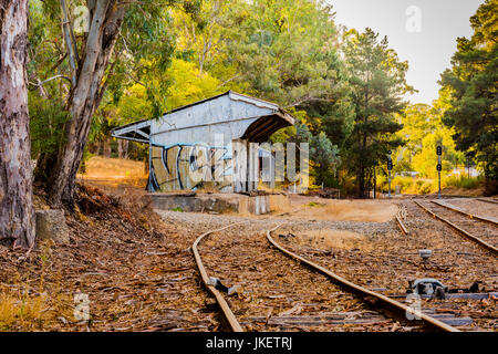 In Australia The Old Abandoned Railroad In The Nature Stock Photo - Alamy