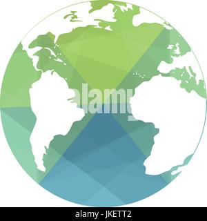 Colorful Earth globe icon, map world Stock Vector