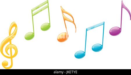 Illustration of colorful music notes Stock Vector