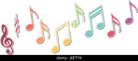 Illustration of colorful music notes Stock Vector
