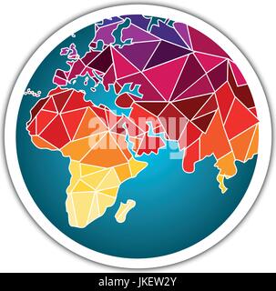 Colorful Earth globe icon, map world Stock Vector