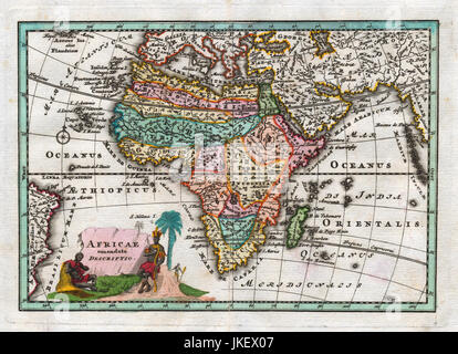 1730 Antique Map of Africa by Weigel Stock Photo