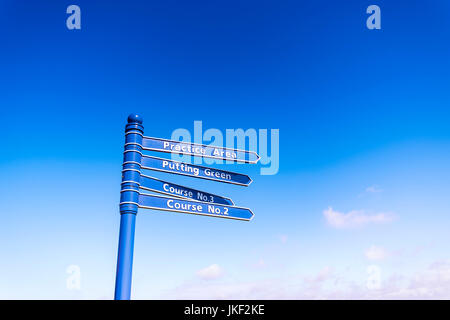 Golf courses direction sign Stock Photo - Alamy