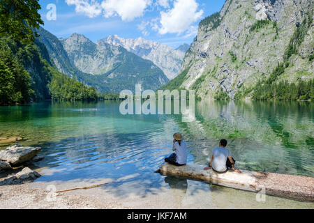 Lake Obersee, Upper Bavaria, Bavaria, Germany, Europe Stock Photo