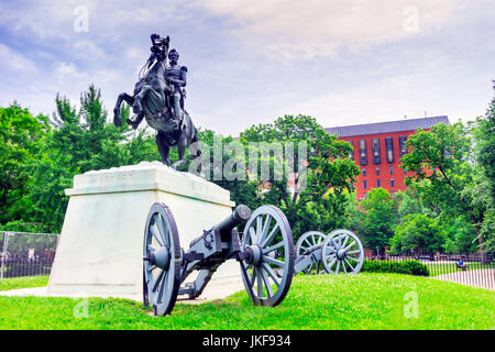 Jackson Statue Lafayette Park Court of Appeals for Federal Circuit Washington DC.  Statue created 1850 Clark Mills Sculptor Stock Photo