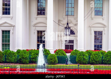 White House Door Red Flowers Chandelier Fountain Pennsylvania Ave ...